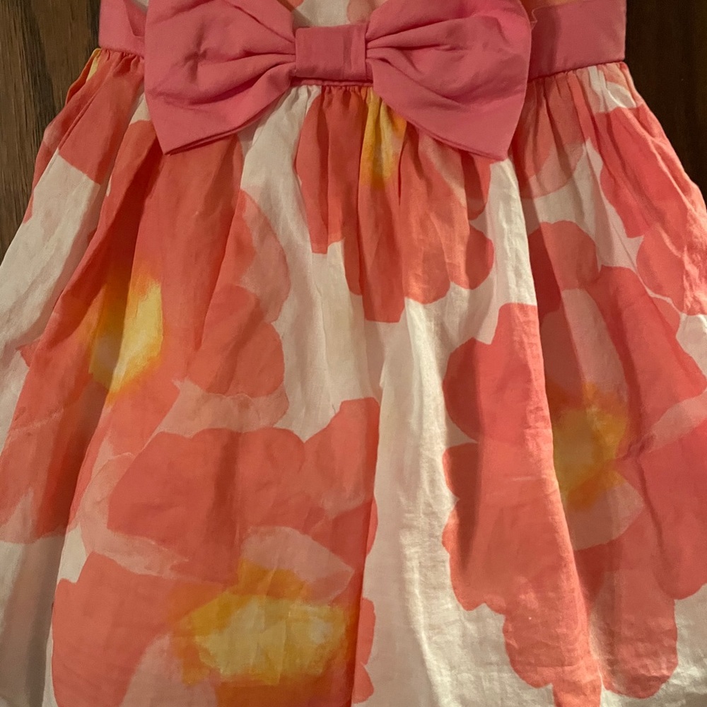 6-12mo Girls Dress Coral& pink & yellow floral 🌸